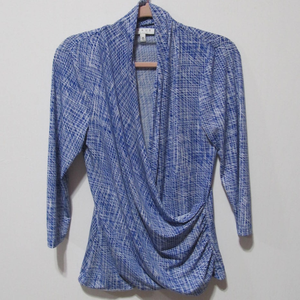Chaus New York Criss Cross Top Size M